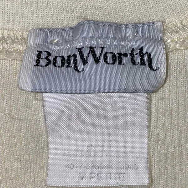 Vintage Southwestern Aztec‎ Sweatshirt Petite Medium Cream Mock Neck Pullover - Image 4