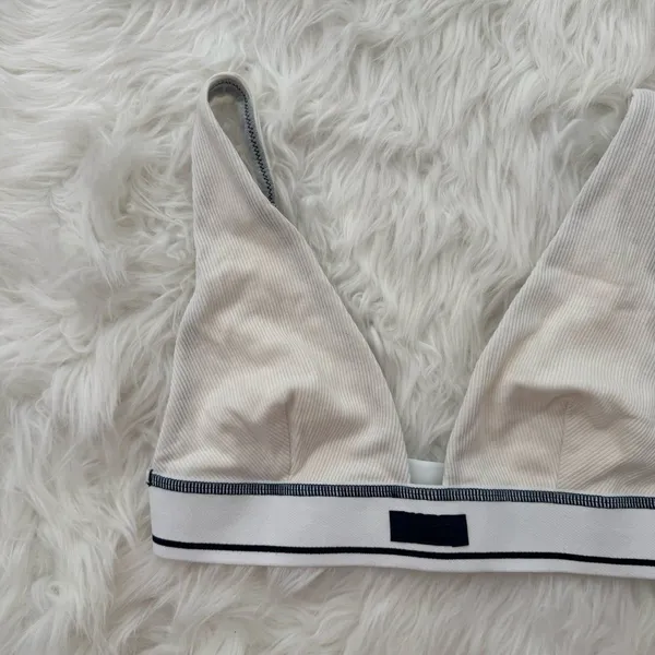 Skims Cotton Rib Plunge Bralette Marble Size XS - Image 2