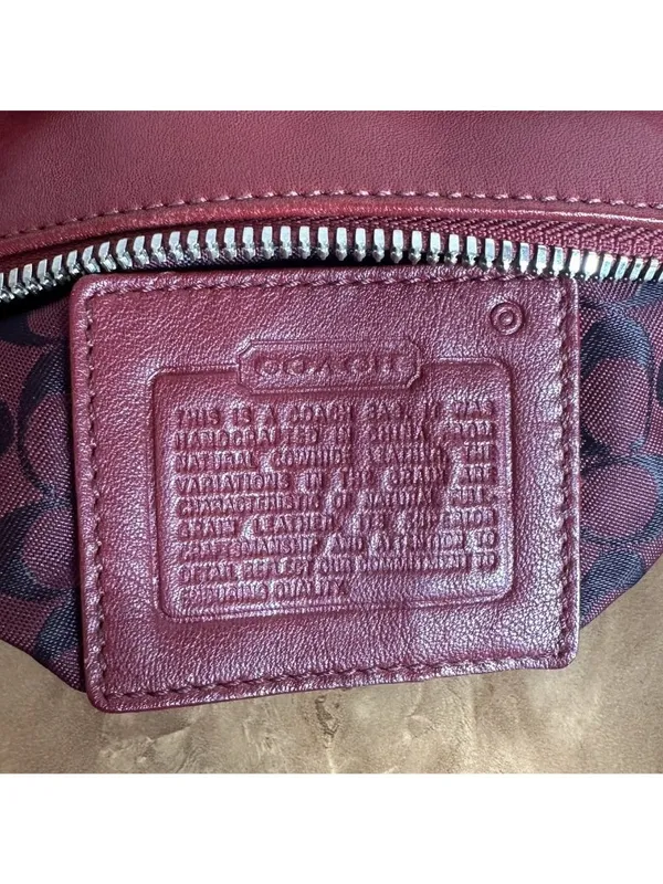 Coach Vintage Red Leather Grommet Lace-Up Crossbody Bag Y2K - Image 7
