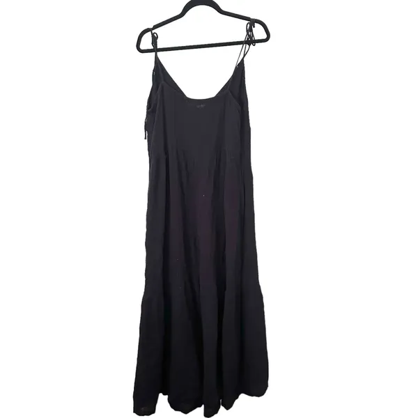 LACAUSA Thea‎ Slip Tank Midi Dress Black Sz Small - Image 5