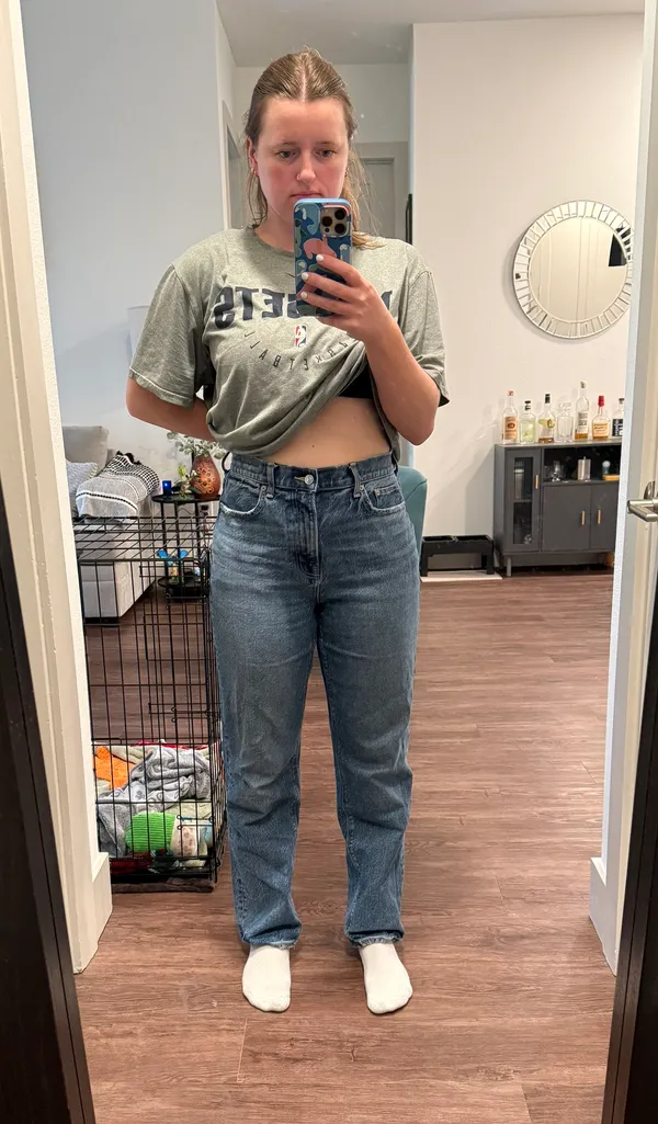 American Eagle Super High Rise Straight Jeans - Image 5
