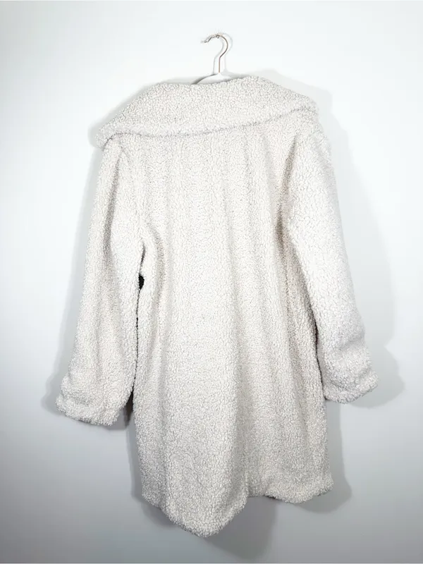 J. Crew Teddy Sherpa Lady Coat Cream Cozy Winter Size 2X - Image 3