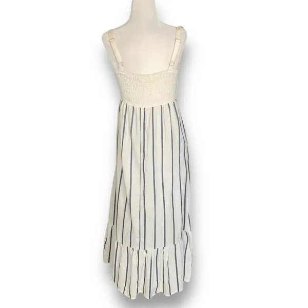 Melloday Embroidered Floral‎ Striped Sundress Ruffle Hem Strapless Boho Summer - Image 7