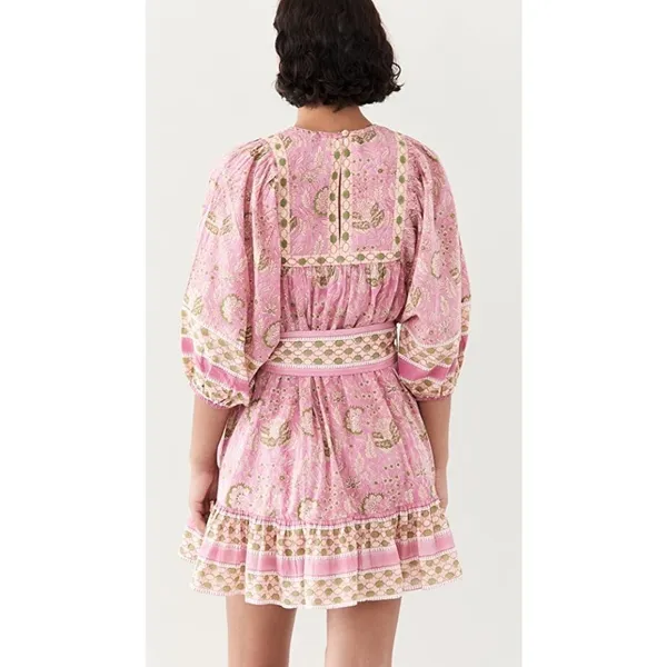💕CLEOBELLA💕 Magdalena Mini Dress ~ Pink Wildflower Block Print Medium M NWT - Image 3
