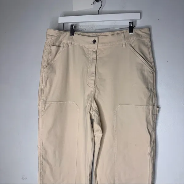 Wilfred Free Pants‎ Beige Modern Utility High Rise Aritzia Ladies Casual Size 16 - Image 3