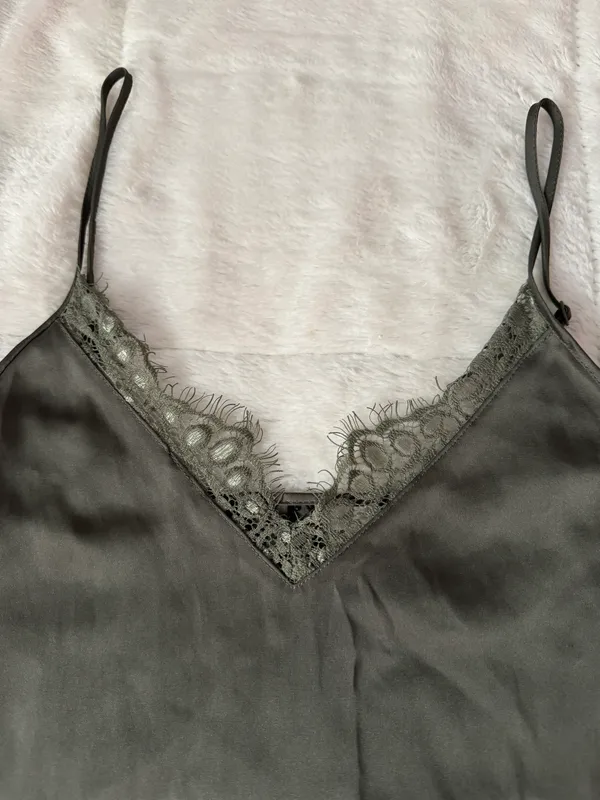 Satin Lace Tank Top - Image 3
