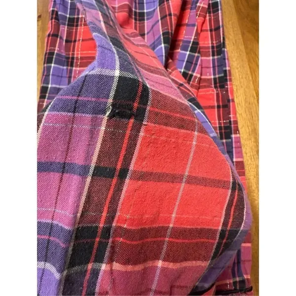 Women’s Victoria’s Secret Pajama Bottoms Pants Medium Red Plaid Flannel Pockets - Image 9