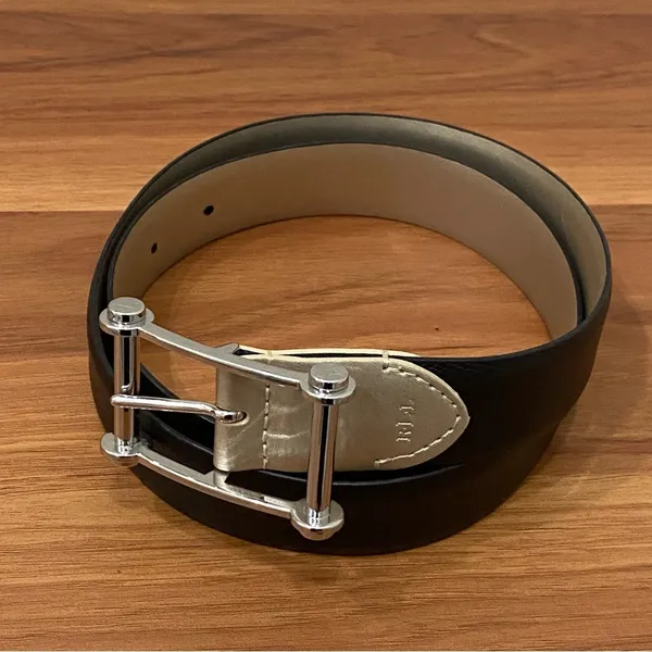 LAUREN Ralph Lauren Black & Gold Leather Reversible Women’s Belt Waist 29.5-33.5 - Image 2