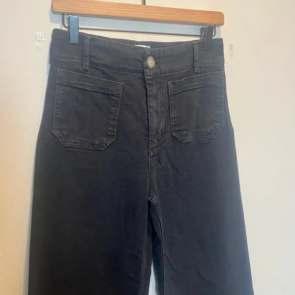ANTHROPOLOGIE- Maeve The Colette High Rise Crop Wide Leg Jeans Black Size 29 - Image 3