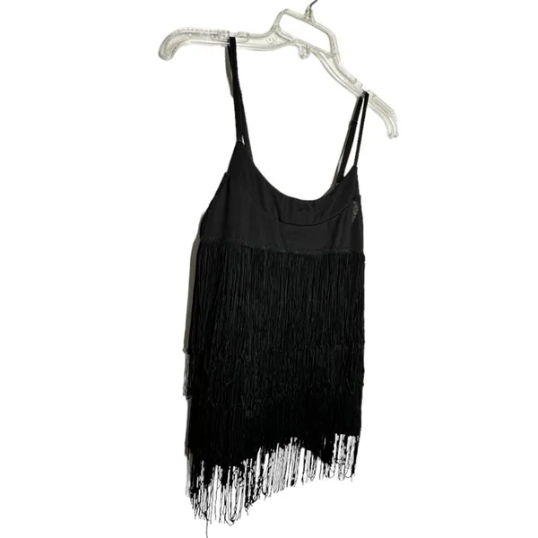 Forever‎ 21 Black Top With Layered Fringe - Image 3