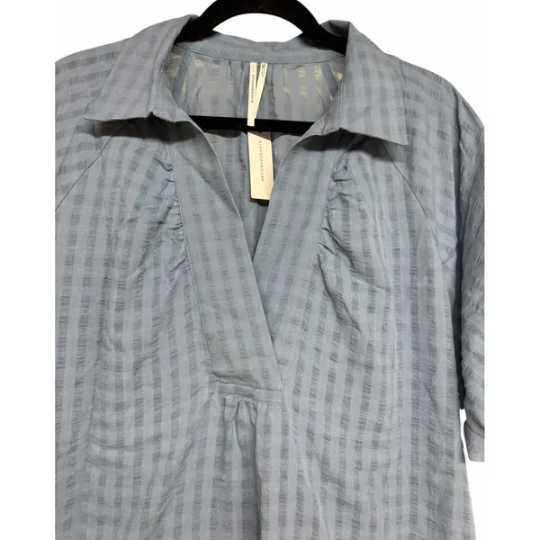 Anthropologie V-Neck Tiered Sleeve Tunic Dress Wedgewood Women's‎ Size Medium - Image 3