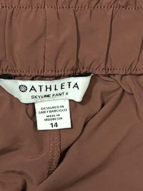 Athleta Skyline Pant II Brown High-Rise Ankle Tie Wais Size 14 - Image 6