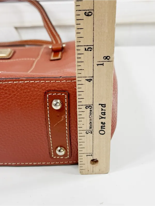 Dooney & Bourke Lexington Small Shopper Tote Bag Pebble Leather Carmel Brown - Image 11