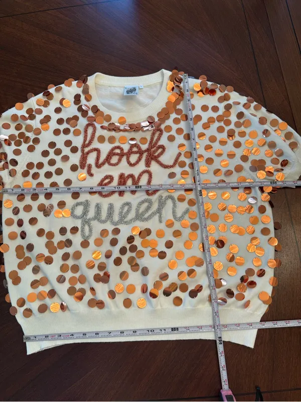 Queen of Sparkles Hook 'em queen University of Texas Longhorns sequined sweater - Image 8