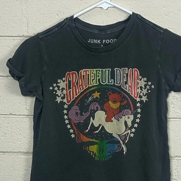 Junk Food Grateful Dead Gray Baby Tee size M - Image 5