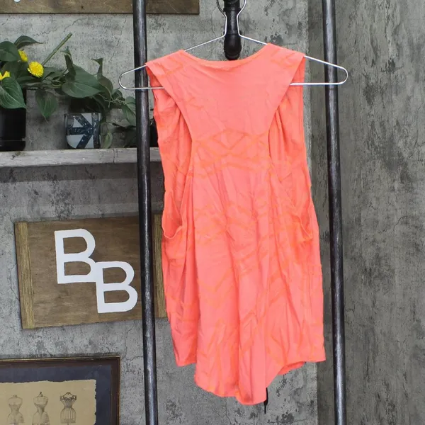 NWT Energie Active Juniors Diana Cowl-Neck Burnout Tank Top Fiery Coral Pink XL - Image 3