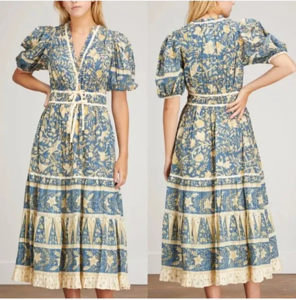 Ulla Johnson Annisa Dress in Lanai Midi Summer Womens Size 6 - Image 2