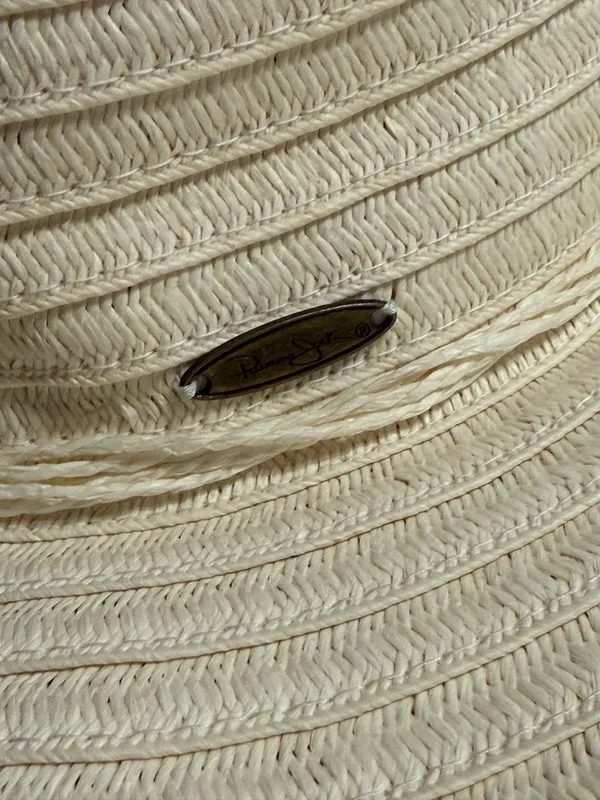Panama Jack Cream Straw Sun Hat Wide Brim Floppy Summer Beach Resort - Image 5