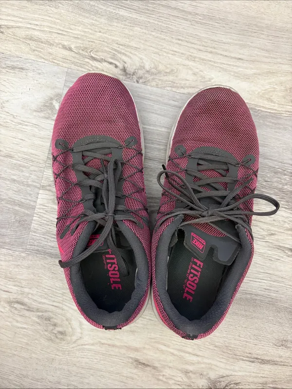 Nike Pink & Gray Women's Fitsole Running Shoes Size 8 - Image 3