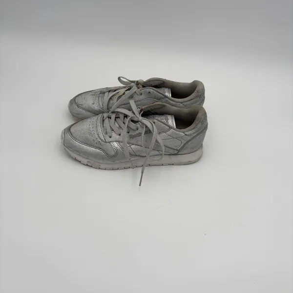 Reebok Shoes Womens 7.5 Classic Casual Sneakers Silver Leather Lace Up BD5757 - Image 6