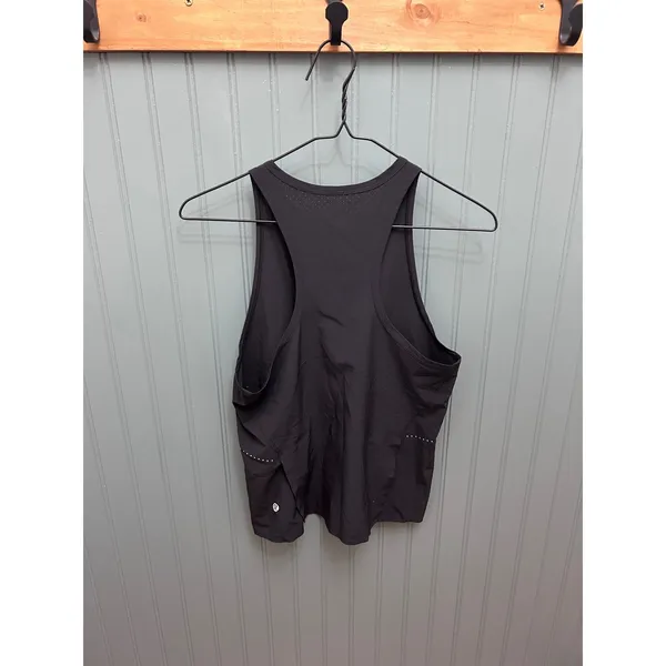 Lululemon Black‎ Laser Cut Perforated Racerback Activewear Tank Top High Neck - Image 3