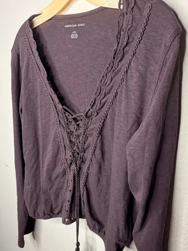 American Eagle Lace Up Top - Image 3