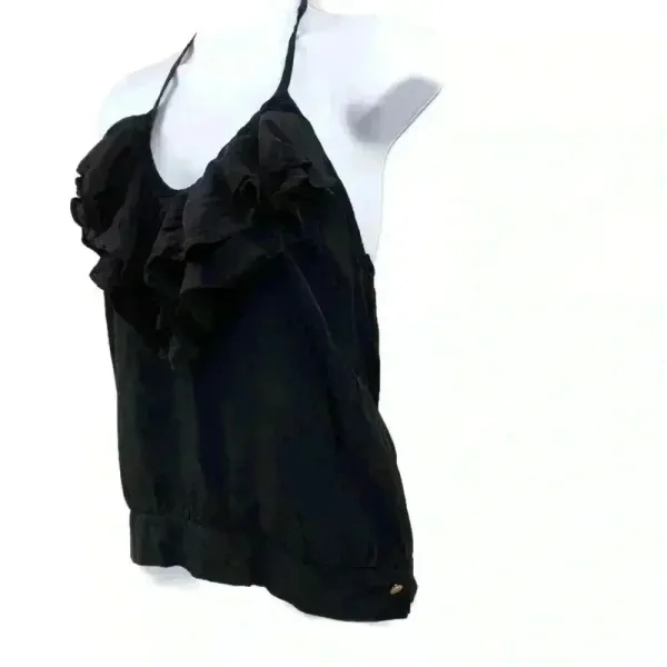 Karina Grimaldi Antonella Black Silk Halter‎ Top - Image 5