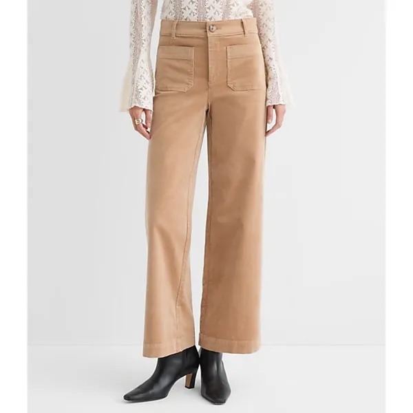 LOFT Women's Palmer Wide Leg Tan Corduroy Pants Size 30" Waist - Image 2