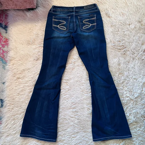 Seven7 Dark Blue Flare Jeans Size 6 - Image 2