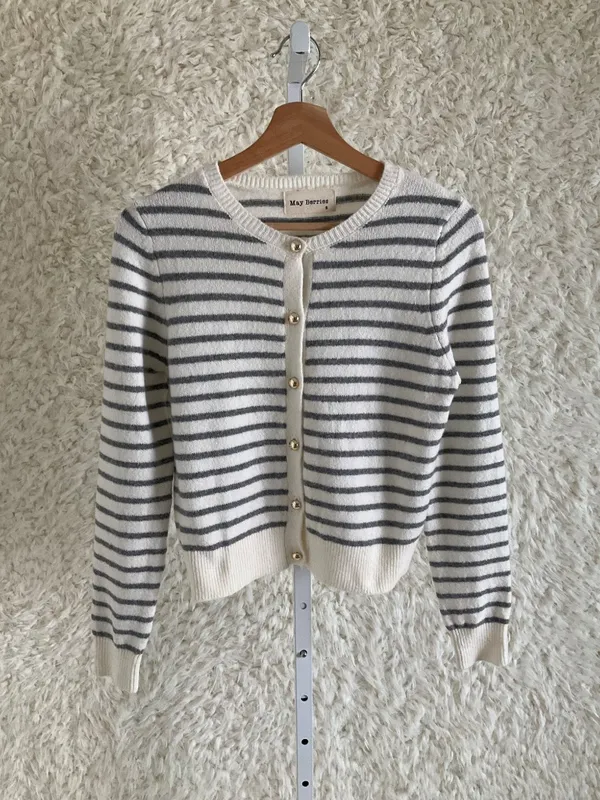 MAY BERRIES WOMEN'S SOFT STRIPED CARDIGAN~SIZE SMALL - Image 5