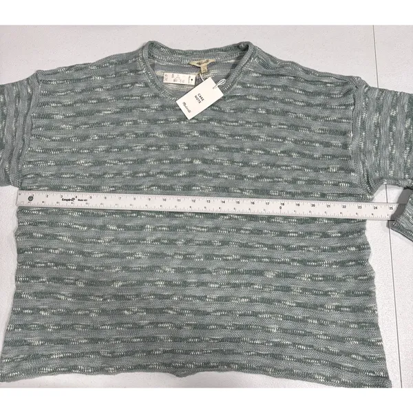 Madewell Crewneck Long-Sleeve Knit Sweater Tee Blue Horizon Stripe Size L Beachy - Image 6