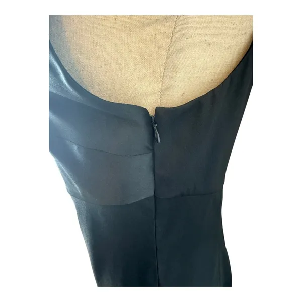 Sachin & Babi Dress Women 10 Black Satin One Shoulder Bow‎ Mini Cocktail Party - Image 5