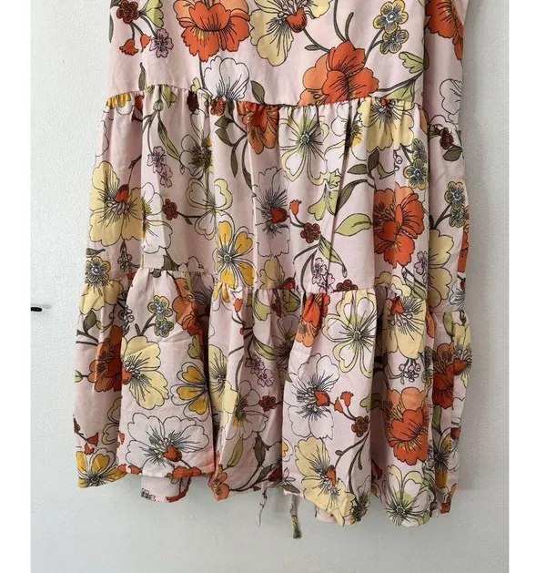 NWT Lottie & Holly Large Retro Floral Ruffle Sleeve Knee Length Dress Size Large - Image 5