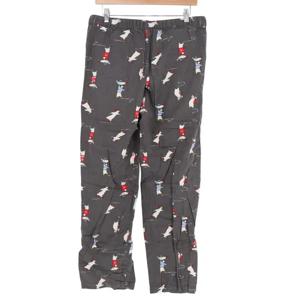 Aerie Pajama Pants Womens Medium Charcoal Gray Cotton Graphic Print Sleepwear - Image 4