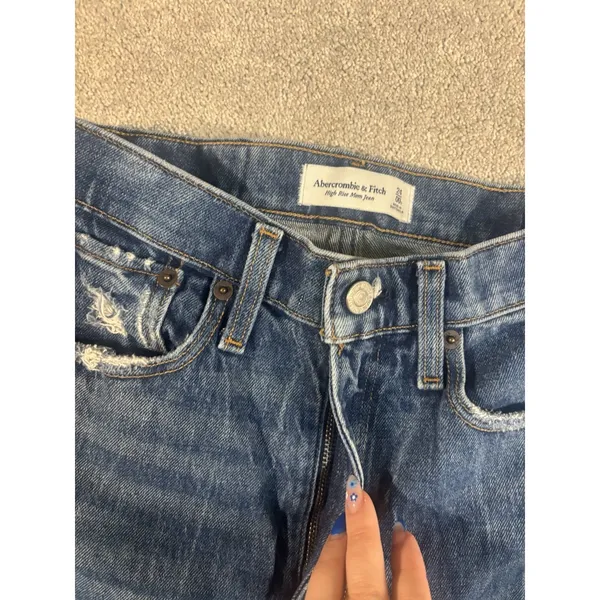 abercrombie & fitch high‎ rise mom jean 24/00s distressed - Image 3