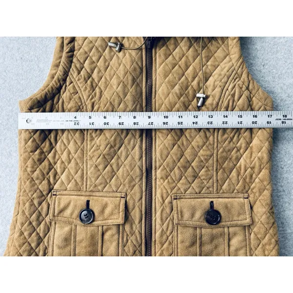 Goode Rider Equestrian Vest Womens Medium Removable Faux Fur Hood‎ Full Zip - Image 10