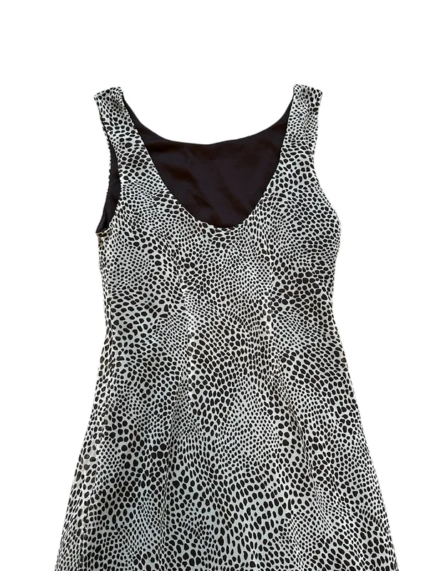 Believe Brown Cream Polka Dot Bias Cut Midi Dress Sleeveless Feminine Party - Image 5