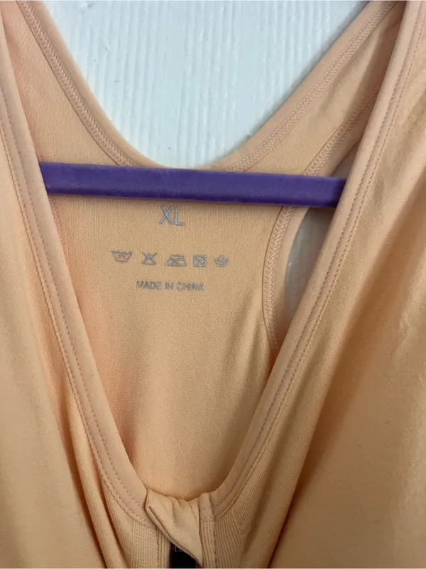 Front-Zip High Support Sports Bra - Nude/Gray - Image 9