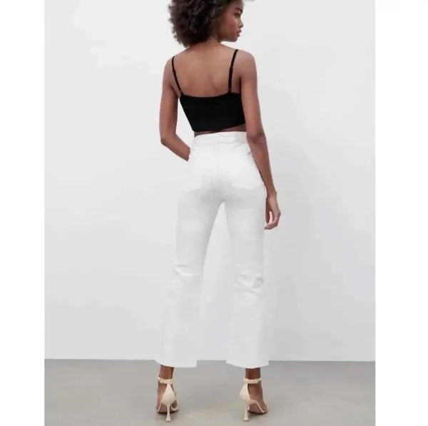 high waisted mini flare jeans - Image 2