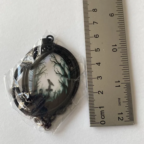 Gothic Crow Forest Cameo Pendant Necklace A Stylish‎ Rope Necklace - Image 8