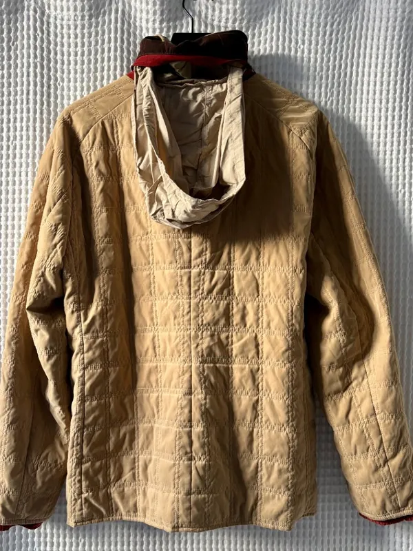 Faconnable women's tan water resistant quilted hooded spring fall jacket size XL - Image 6