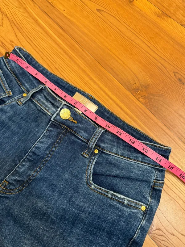 KUT from the Kloth Kelsey Fab Ab Ankle Flare Jeans Blue Denim Women’s 8P Petite - Image 6