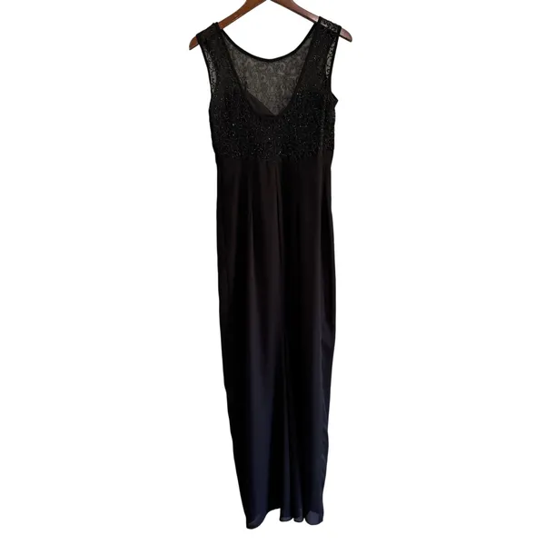 Susan Roselli Maxi Dress Size 6 Black Sleeveless Evening‎ Party Gown - Image 9