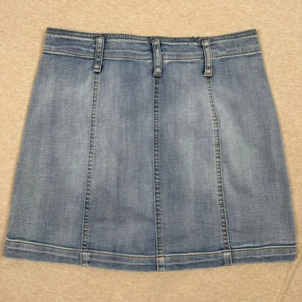 Rewash Brand Vintage Reunion Jean Button Front Mini Skirt Light Wash Y2K Size 25 - Image 4