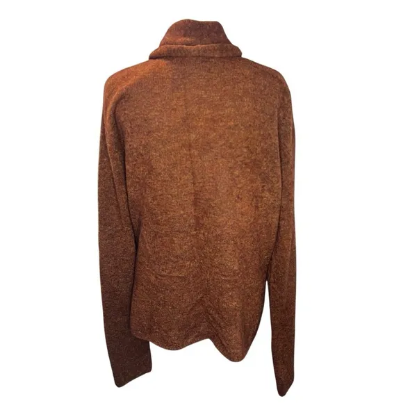 Eileen Fisher Wool Mohair Shawl Collar Button Cardigan Rust Brown Small - Image 6