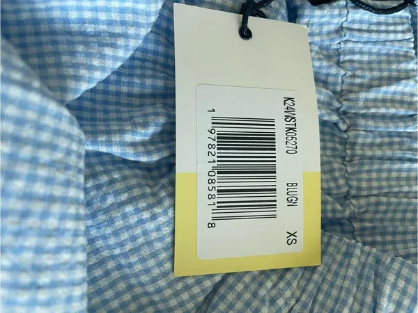 NWT Few Moda Una Set size XS Blue white gingham plaid shorts tie front top Kourt - Image 8