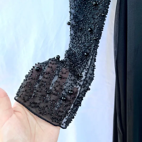 Oh Polly | San Marino Beaded Embellished Side Split Maxi Dress In Black Size 6 - Image 10