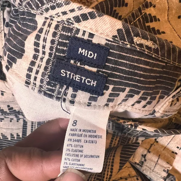 American Eagle Outfitters Midi Shorts Stretch Patterned‎ Casual Size 8 - Image 3