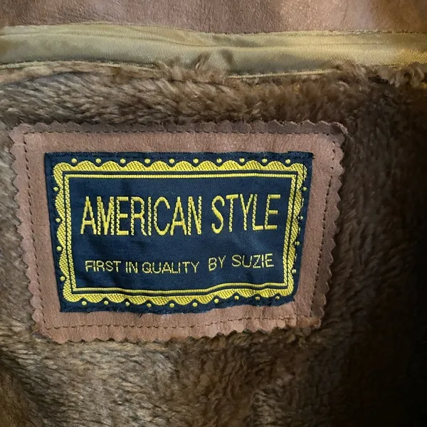 Vintage American Style Brown Leather Belted Trench Coat Mountain life old money - Image 15