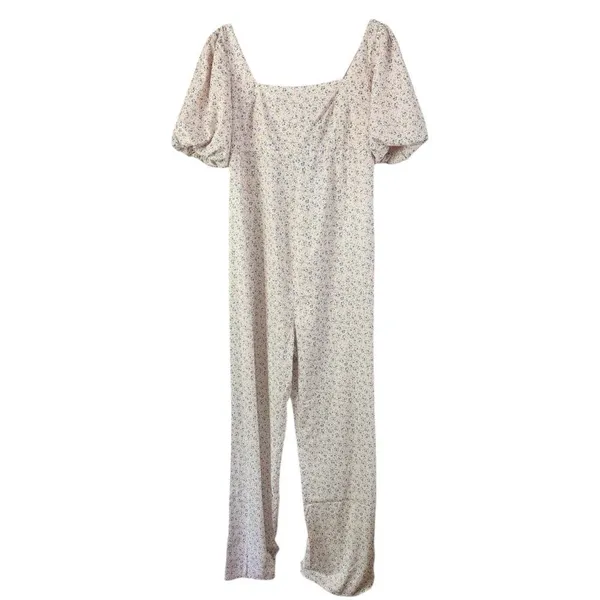 NWT Glamorous Bloom Maternity Ditsy Floral Smocked Straight Leg Jumpsuit Sz XS - Image 2